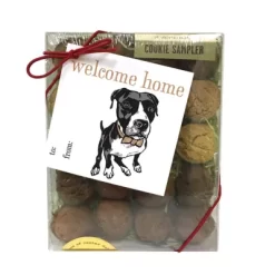 Bubba Rose Biscuit Co. Peanut Butter, Carob, Pumpkin, Honey, Vanilla And Oatmeal Flavor Welcome Home Gift Card Dog Cookie Box