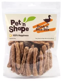 Pet 'n Shape Duck And Rice Stix Dog Chew Treats, 16 Oz.