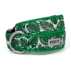 Worthy Dog Adjustable Tropical Leaves Dog Collar