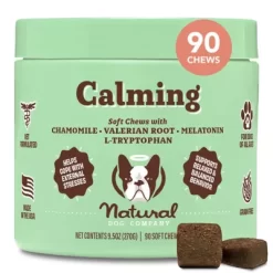 Natural Dog Company Calming Supplements For Dogs, Peanut Butter & Bacon, 90 Chews