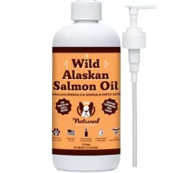 Natural Dog Company Wild Alaskan Salmon Oil For Dogs, Liquid Food Supplement, 32 Fl. Oz.