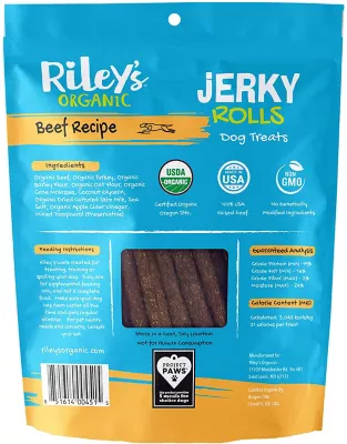 Riley's Organics Jerky Rolls Beef Recipe Dog Treats, 5 Oz. - Image 2