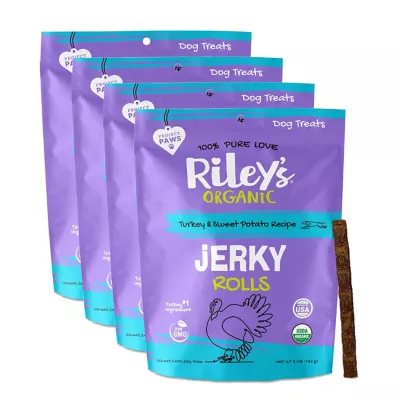 Riley's Organics Jerky Rolls Turkey & Sweet Potato Recipe Dog Treats, 5 Oz., 4-Pack