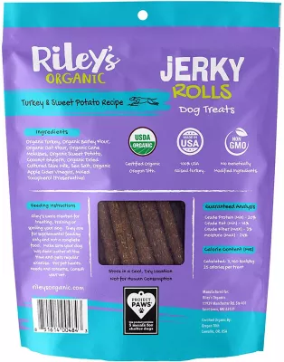 Riley's Organics Jerky Rolls Turkey & Sweet Potato Recipe Dog Treats, 5 Oz., 4-Pack - Image 2