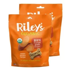 Riley's Organics Sweet Potato Large Bone Dog Treats, 5 Oz., 2-Pack