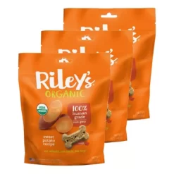 Riley's Organics Sweet Potato Large Bone Dog Treats, 5 Oz., 3-Pack