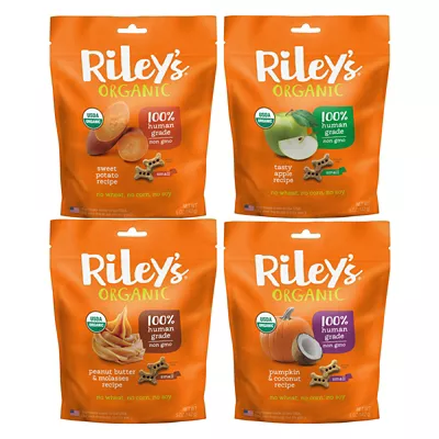 Riley's Organics Small Bone Dog Treats, 5 Oz., Variety Pack, 4 Bags