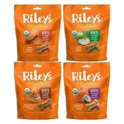 Riley's Organics Large Bone Dog Treats, 5 Oz., Variety Pack, 4 Bags