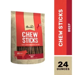 4health Beef Flavor Chew Sticks Dog Treats, 24 Oz.