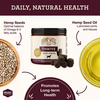 Hemp Well Thrive Soft Chew Skin And Coat Supplement For Dogs, 0.706 Lb., 60 Ct. - Image 2