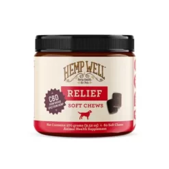 Hemp Well Hemp Relief Soft Chew Hip And Joint And Calming Supplement Treats For Dogs, 60 Ct.