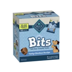 Blue Buffalo BLUE Bits Natural Soft-Moist Training Dog Treats TO-GO, Chicken Recipe, 1 Oz. Bags, 12 Ct.