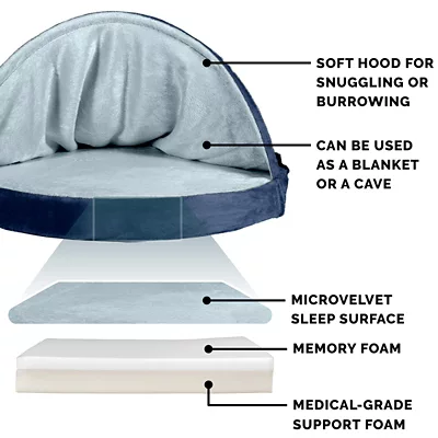 FurHaven Snuggery Burrow Microvelvet Memory Foam Dog Bed - Image 4