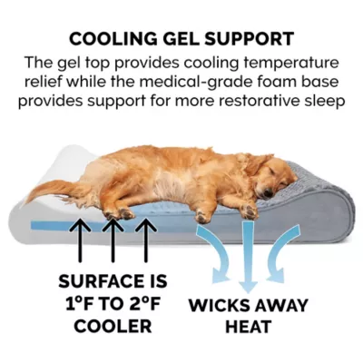 FurHaven Ultra Plush And Suede Luxe Lounger Cooling Gel Foam Dog Bed - Image 3