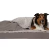 FurHaven Berber And Suede Blanket Top Memory Foam Mattress Dog Bed