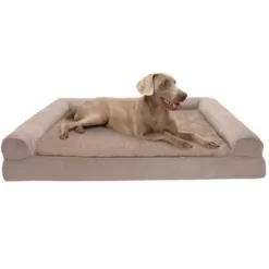 FurHaven Plush And Suede Cooling Gel Sofa Dog Bed