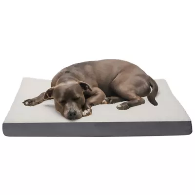 FurHaven Faux Sheepskin And Suede Deluxe Cooling Gel Mattress Dog Bed