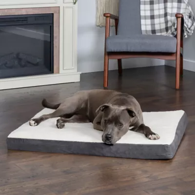 FurHaven Faux Sheepskin And Suede Deluxe Cooling Gel Mattress Dog Bed - Image 2