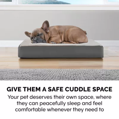 FurHaven Faux Sheepskin And Suede Deluxe Cooling Gel Mattress Dog Bed - Image 6