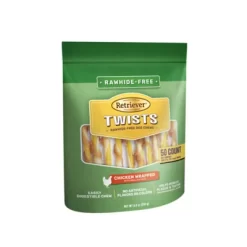 Retriever Twists Chicken-Wrapped Rawhide-Free Dog Chew Treats, 50 Ct.