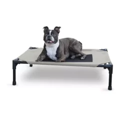 K&H Pet Products Original Pet Cot Elevated Dog Bed Taupe/Black Medium 25 X 32 X 7 Inches