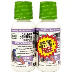 Liquid-Vet K9 Calm And Content Support Bacon Flavor Anxiety Supplement For Dogs, 8 Oz., 2 Pk.