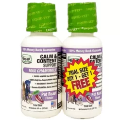 Liquid-Vet K9 Calm And Content Support Allergy-Friendly Pot Roast Flavor Anxiety Supplement For Dogs, 8 Oz., 2 Pk.