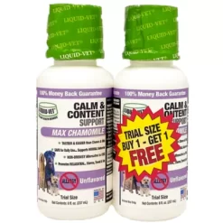 Liquid-Vet K9 Calm And Content Support Allergy-Friendly Unflavored Anxiety Supplement For Dogs, 8 Oz., 2 Pk.