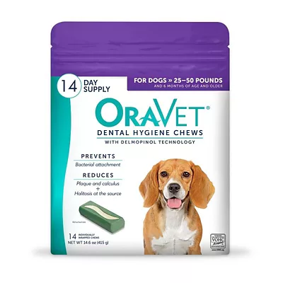 OraVet Dental Chews Dog Treats, Medium, 14 Pk.