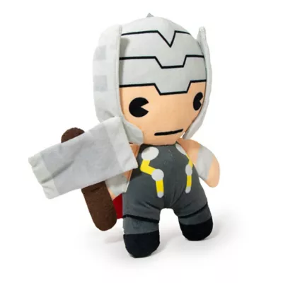 Buckle-Down Marvel Comics Plush Squeaker Thor With Hammer Kawaii Standing Pose Dog Toy - Image 2