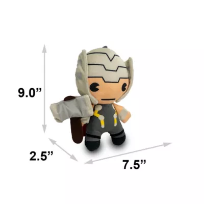 Buckle-Down Marvel Comics Plush Squeaker Thor With Hammer Kawaii Standing Pose Dog Toy - Image 3