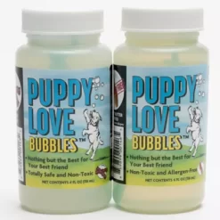 JVR Enterprises Peanut Butter And Bacon Scented Puppy Love Bubbles For Dogs, 4 Oz. Bottles, 2 Pk.