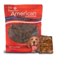 Pet Factory American Beefhide Chips Beef Flavor Dog Chews, 32 Oz.