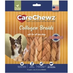 Pet Factory CareChewz Collagen Skinny Braid Sticks Natural Flavor Dog Chews, 6-7 In., 15 Ct.