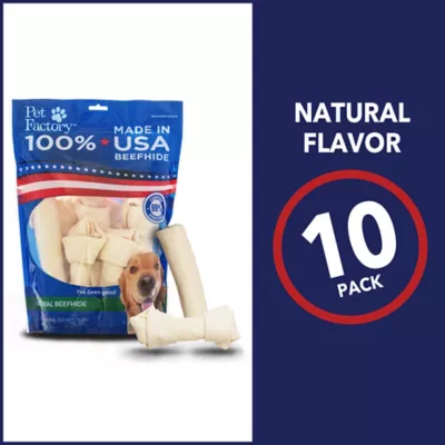 Pet Factory Made In USA Beefhide Medium Natural Flavor Dog Chews, 5 Bone/5 Rolls, 6-7 In., 10 Ct. - Image 5