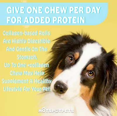 Hotspot Pets Rawhide Alternative Beef Flavored Collagen Rolls Dog Chew Treats, 2 Ct. - Image 8