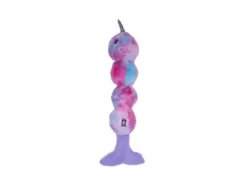 JMP Tie Dye Narwal Skinny Squeaking Plush Dog Toy