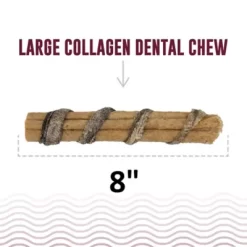 Icelandic+ Beef Collagen Dental Chew Stick Wrapped With Fish 8 In. Dog Treat