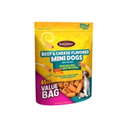 Retriever Beef And Cheese Flavor Mini Dogs Dog Treats, 45 Oz.