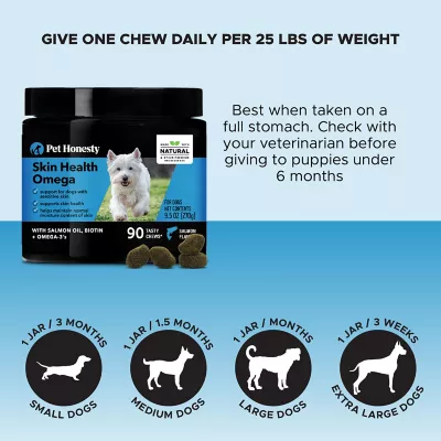 Pet Honesty Skin Health Omega Salmon Flavor Soft Chews Dog Supplements - Image 4