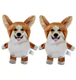 Piggy Poo And Crew Corgi Paper Crinkle Squeaker Toy, 2 Count