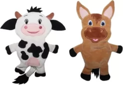 Piggy Poo And Crew Cow & Horse Paper Crinkle Squeaker Toy, 2 Count