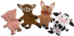 Piggy Poo And Crew Farm Animals Paper Crinkle Squeaker Toy, 4 Count