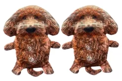 Piggy Poo And Crew Goldendoodle Paper Crinkle Squeaker Toy, 2 Count