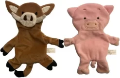Piggy Poo And Crew Pig And Boar Paper Crinkle Squeaker Toy, 2 Count
