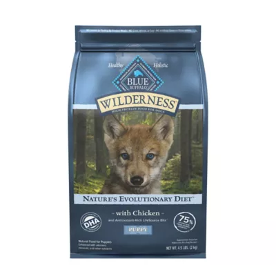Blue Buffalo Wilderness High Protein Natural Puppy Dry Dog Food Plus Wholesome Grains, Chicken 4.5 Lb. Bag
