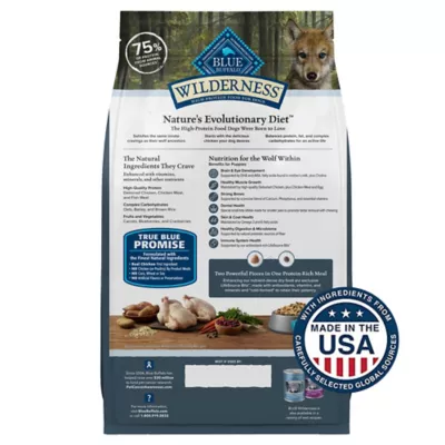 Blue Buffalo Wilderness High Protein Natural Puppy Dry Dog Food Plus Wholesome Grains, Chicken 4.5 Lb. Bag - Image 2