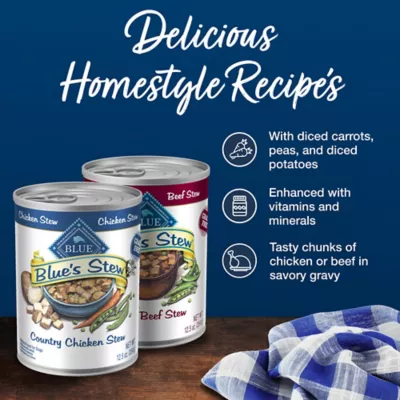 Blue Buffalo Blue's Stew Chicken & Beef In Gravy Adult Wet Dog Food Variety Pk., Grain-Free, 12.5 Oz. Cans (6 Pack) - Image 4