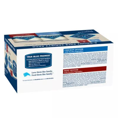 Blue Buffalo Homestyle Recipe Chicken & Beef Pate Adult Wet Dog Food Variety Pk., Whole Grain, 12.5 Oz. Cans (6 Pack) - Image 2