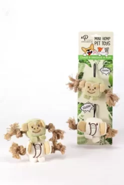 Petique Mini Hemp Chunky Monkey And Elephant Dog Toys